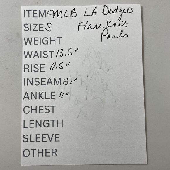 MLB Flare Pants LA Dodgers Women’s S Blue Embossed Knit Elastic Drawstring NEW - Picture 10 of 10